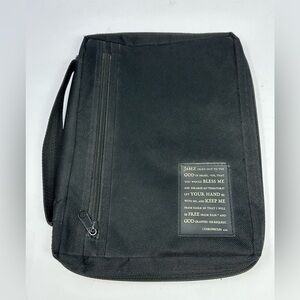 Vintage 2001 Inspirio By Zondervan Black Fabric Zipper Sz L Bible Case Cover Y6